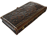 Genuine Leather Case For Apple iPhone 16 17 15 Pro Max Air Plus Bible Crafts Wallet Book Mini Diy HandMade Feathers 3D special