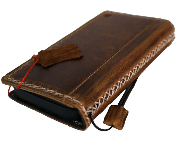 Genuine Leather For Galaxy S26 S24 S25 Edge FE Fold 5 6 7 Ultra Case Wallet Book Style Credit Cover Luxury Hand Sewing