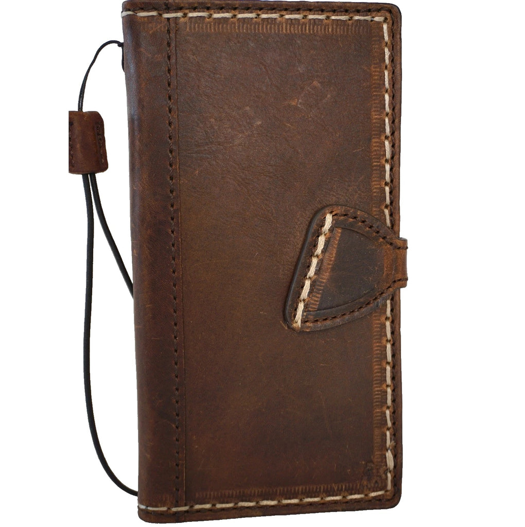 Genuine Leather For Galaxy S26 S25 S23 S24 Ultra A Note Edge FE Case Plus Wallet Book Z Fold 3 4 5 6 7 Cover Luxury Tan Seam D Strong magnet