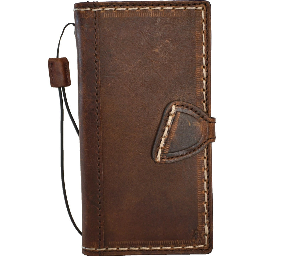 Genuine Leather For Galaxy S26 S25 S23 S24 Ultra A Note Edge FE Case Plus Wallet Book Z Fold 3 4 5 6 7 Cover Luxury Tan Seam D Strong magnet