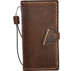 Genuine Leather Case For Apple iPhone 17 15 16 16E Pro Max Wallet Book HandMade Limited Edition Magnetic Seam D