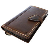 Genuine Leather Case For Apple iPhone 17 15 16 16E Pro Max Wallet Book HandMade Limited Edition Magnetic Seam D