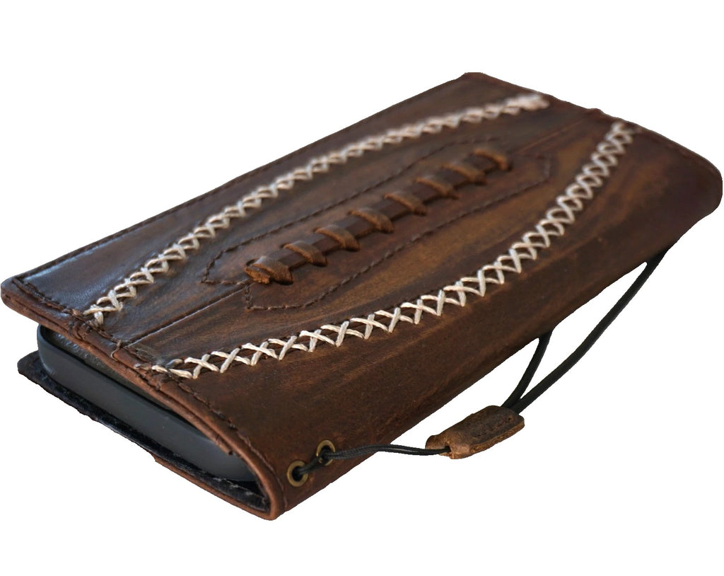 Genuine Leather For Galaxy S26 S25 s24 S26 Fold 5 6 7 Edge Ultra Note Case Plus Wallet FE Sew Handmade Football