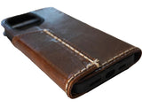 Genuine Leather Case For Apple iPhone 17 15 16 16E Pro Max Wallet Book HandMade Limited Edition Magnetic Seam 3D