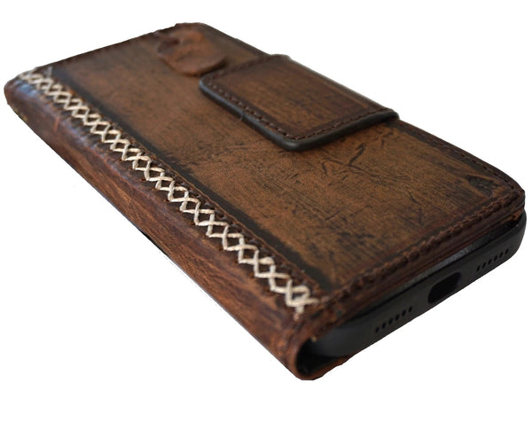 Genuine Leather Case For Apple iPhone 17 14 15 16 16E Pro Max Wallet Book HandMade Limited Edition Magnetic Seam X 18