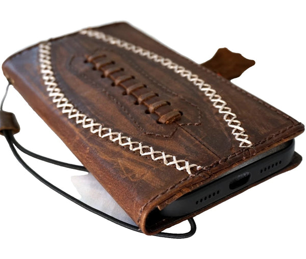 Genuine Leather For Galaxy S26 S25 s24 S26 Fold 5 6 7 Edge Ultra Note Case Plus Wallet FE Sew Handmade Football