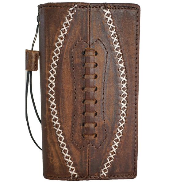 Genuine Leather Case For Apple iPhone 16 17 15 16E Pro Max Wallet Book Cover luxury Mini Hand sewing  17e Football