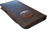 Genuine Leather Case For Apple iPhone 17 15 16 16E Pro Max Wallet Book Hand Made Bull Magnetic Seam D (Copy)