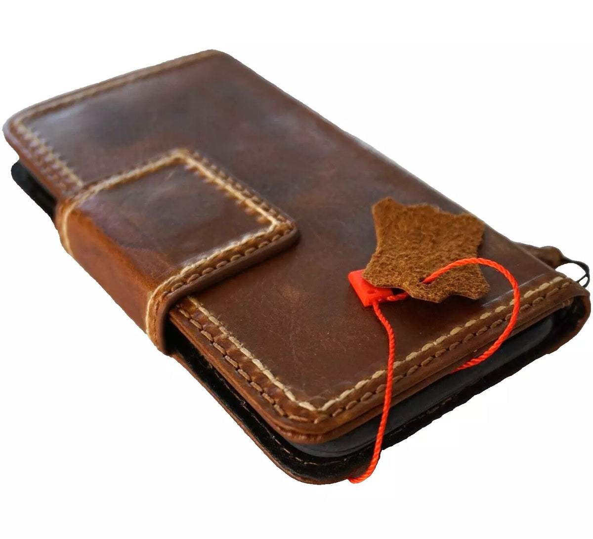 Handmade genuine leather phone case with wallet for Samsung Galaxy S24, S22, S21, S20, Note 10, S23, S25 Ultra by DAVISCASE.