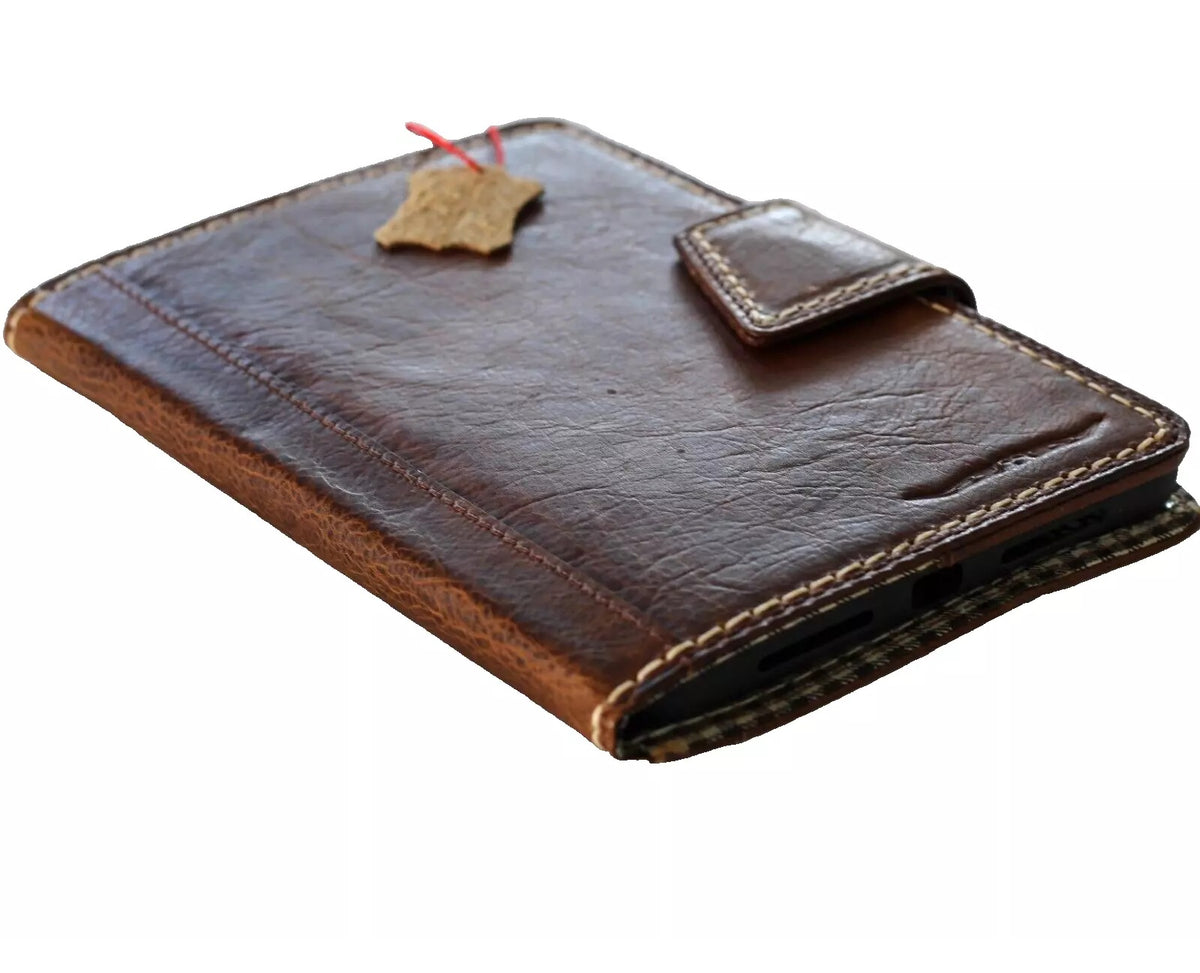 Genuine leather DAVISCASE iPad Mini 7 6 5 4 3 Pro cover in tan, handcrafted luxury case for 9.7-inch Apple iPad models.