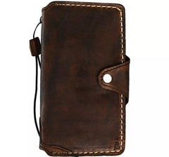 Genuine Leather For Galaxy s22 s21 s20 S23 S24 S25 Edge Ultra Case FE Note Z fold 3 4 5 6 7 Plus 9 Wallet Book Cover Hand Made Dark