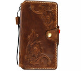 Genuine Leather Case For Apple iPhone 16 12 13 14 15 Pro Max 8 plus SE Wallet  Book Cover luxury Mini Deko