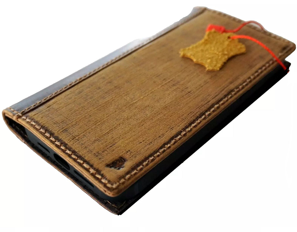 Handmade genuine leather phone case for Samsung Galaxy S25, S23, S24, S25 Ultra, Z Fold 3-7 wallet book by DAVISCASE.