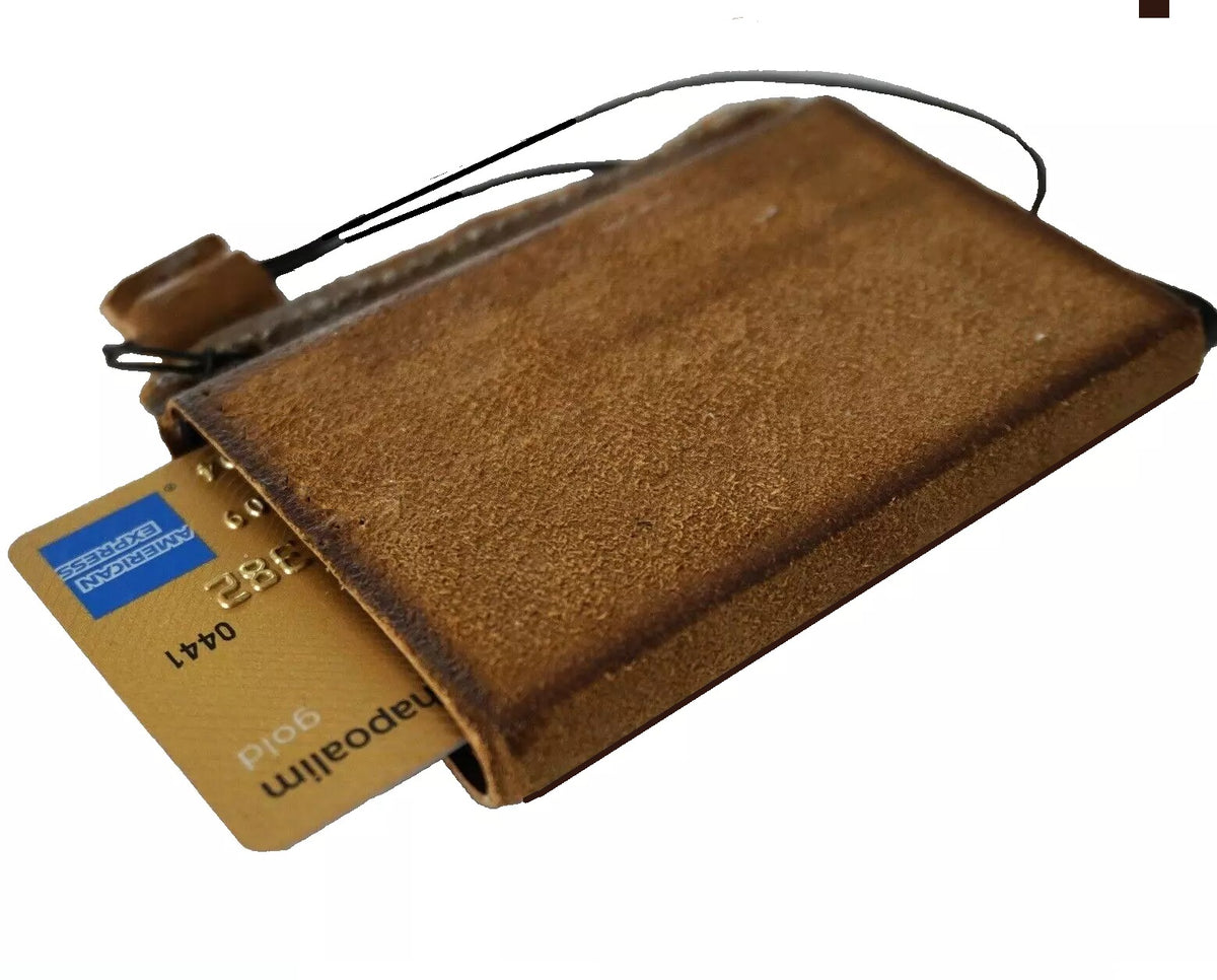 Men's genuine cow leather wallet with removable anti-theft ID case, handmade soft Zamch by DAVISCASE, stylish and durable.