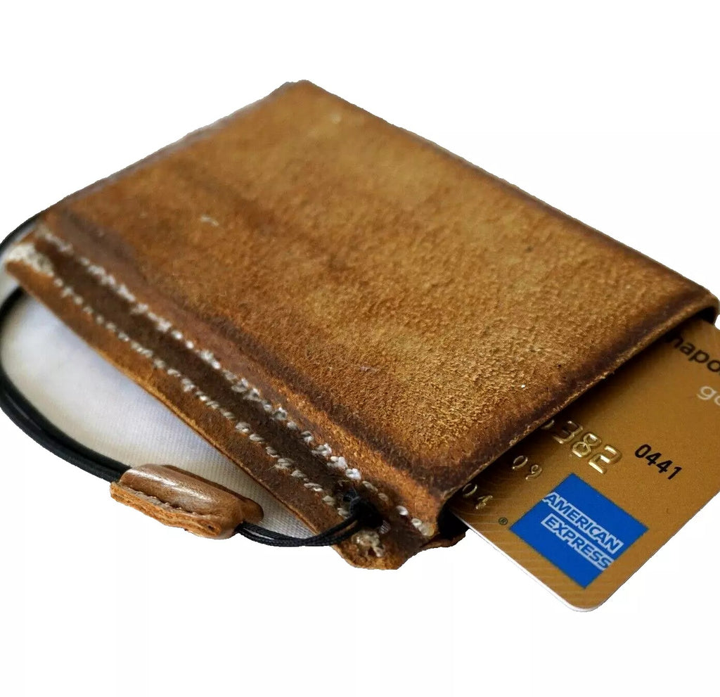 Men's genuine cow leather wallet with removable anti-theft ID case, handmade DAVISCASE soft Zamch style, showing front view.
