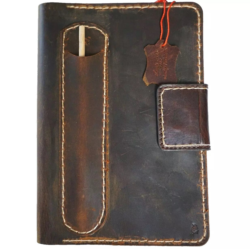 Handmade genuine leather case for Apple iPad Mini 6, 5, 4, 3 Pro, with pen holder, by DAVISCASE.