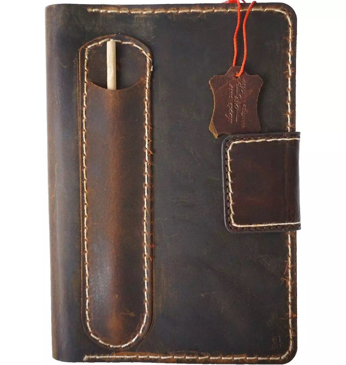 Handmade genuine leather case for Apple iPad Mini 6, 5, 4, 3 Pro by DAVISCASE with DIY pen holder and luxurious design.