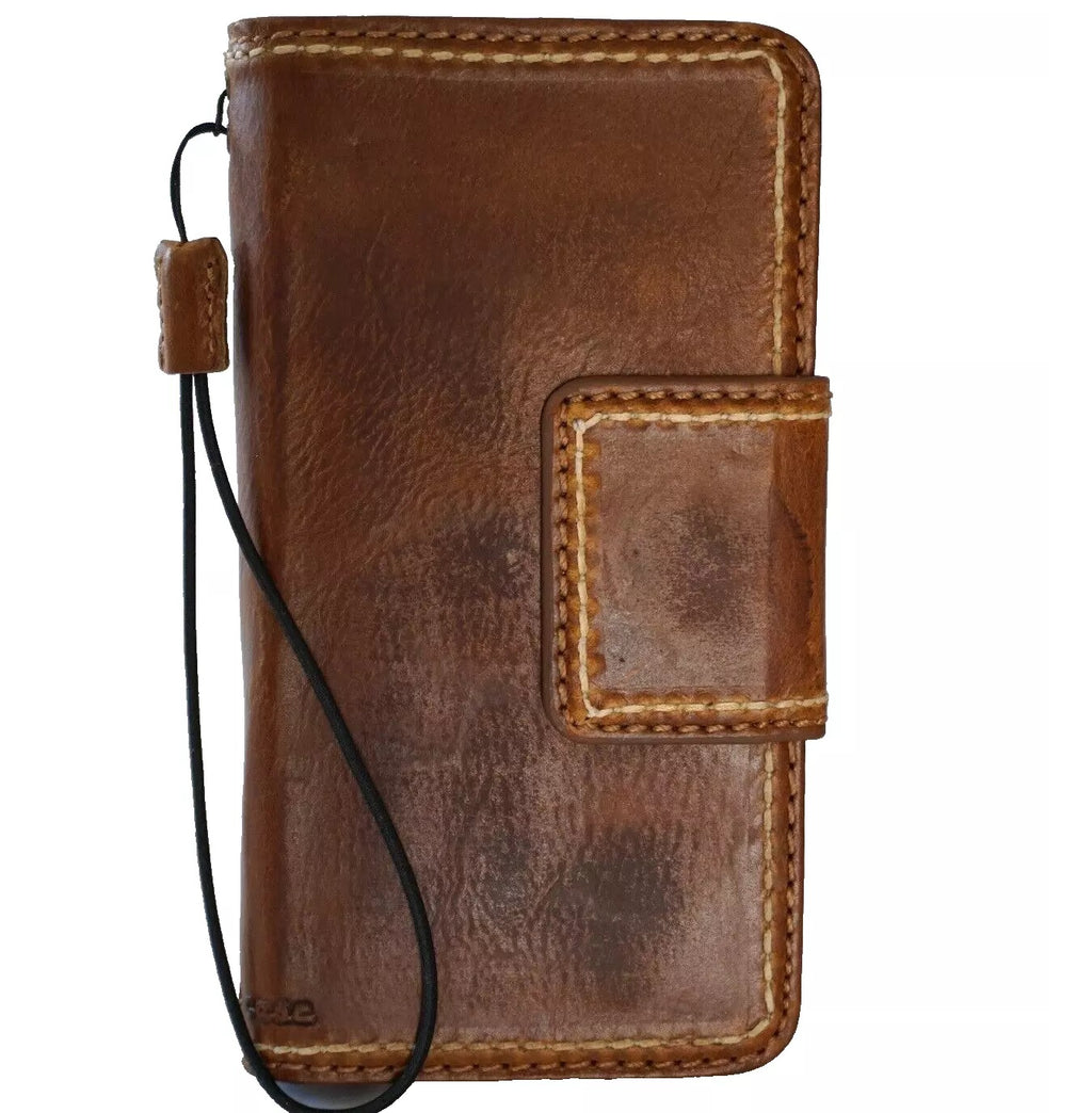 Handmade genuine leather phone case for Samsung Galaxy S24 S22 S21 S20 S23 S25 Ultra, with wallet and magnetic closure by DAVISCASE.