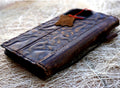 Handmade genuine leather phone case for iPhone 16, 17, 14, 15 Pro Max, 8 Plus with wallet and book cover design by DAVISCASE