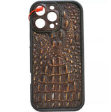 Genuine Leather Case For Apple iPhone 12 13 14 15 16 Pro Max 8 plus diy crafts SE Wallet Book Vintage Crocodile Style Full Grain Slim