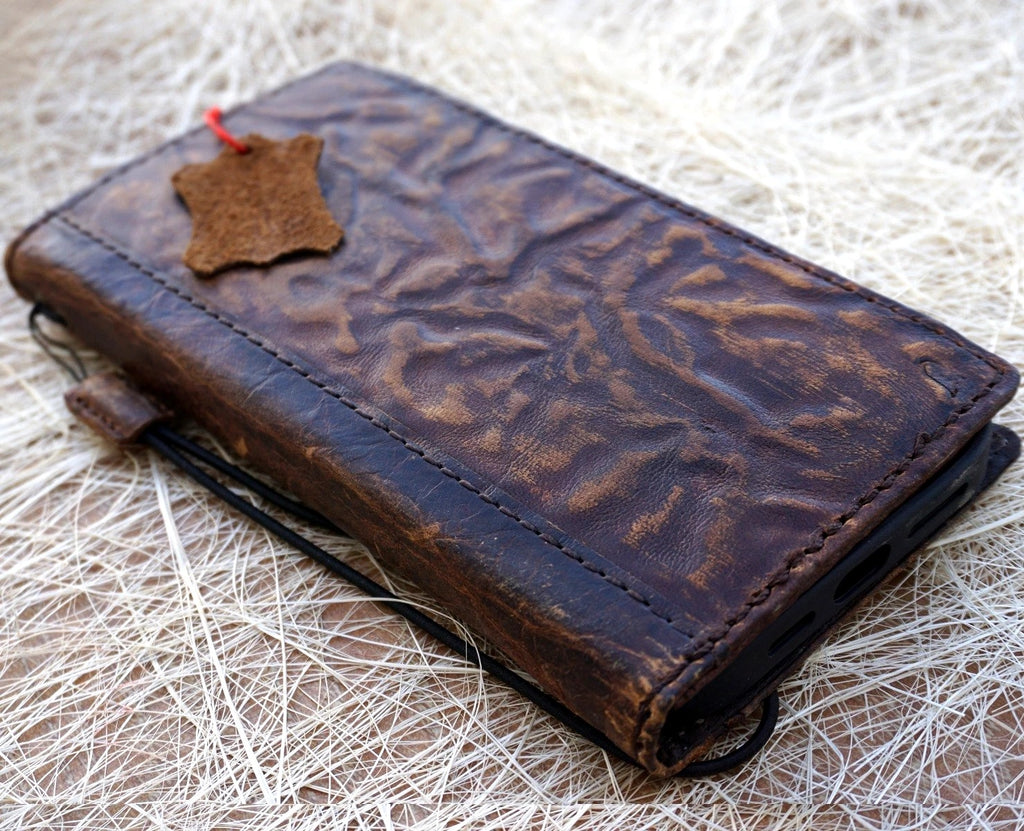 Genuine Leather For Galaxy S26 S25 S23 S24 Ultra Note Edge FE Case Plus Wallet Book Z Fold 3 4 5 6 7 Cover Wrinkled