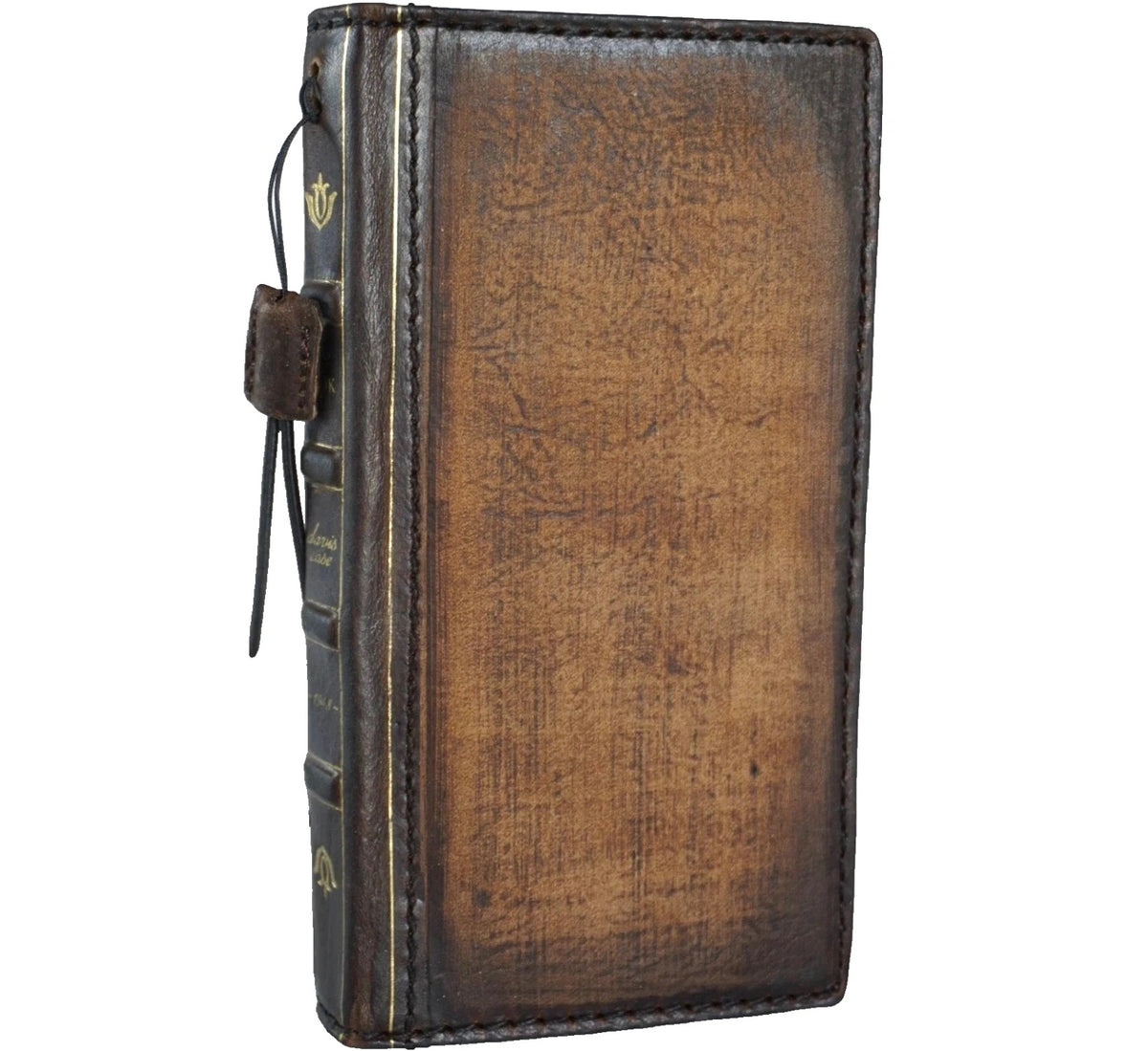 Genuine leather Bible book wallet case for Google Pixel 9, 10, 11 Pro XL by DAVISCASE, featuring full grain leather and card slots.