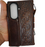 Genuine Leather For Galaxy Z Fold 8 7 5 6 Fold8 Ultra HandMade Case Art Wallet Dark Book Vintage Full Grain Luxury Diy