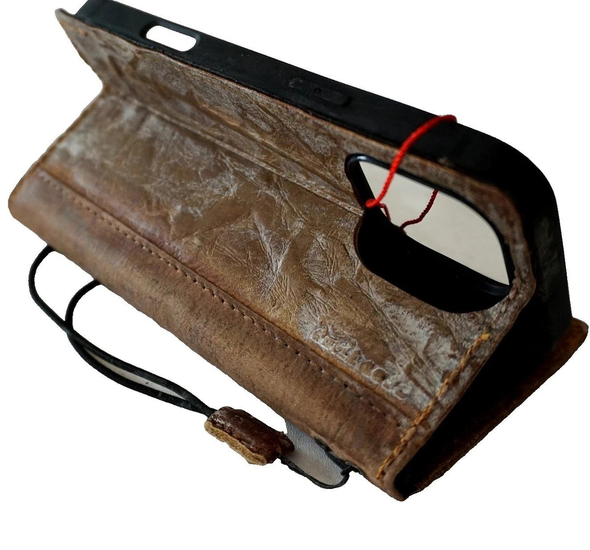 DavisCase genuine leather Galaxy S26 S25 S23 S24 Ultra Note Edge FE wallet case in luxurious tan oiled leather, with Z Fold design.