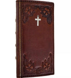 Echtlederhülle für Apple iPhone 11 12 13 14 15 Pro Max 7 8 plus diy Cross of Jesus Shark Crafts SE XS Wallet Bible Book Vintage Style Credit Card Slots Cover Wireless Full Grain Davis Luxury Mini Art Diy Ston Wash Polieren geölt