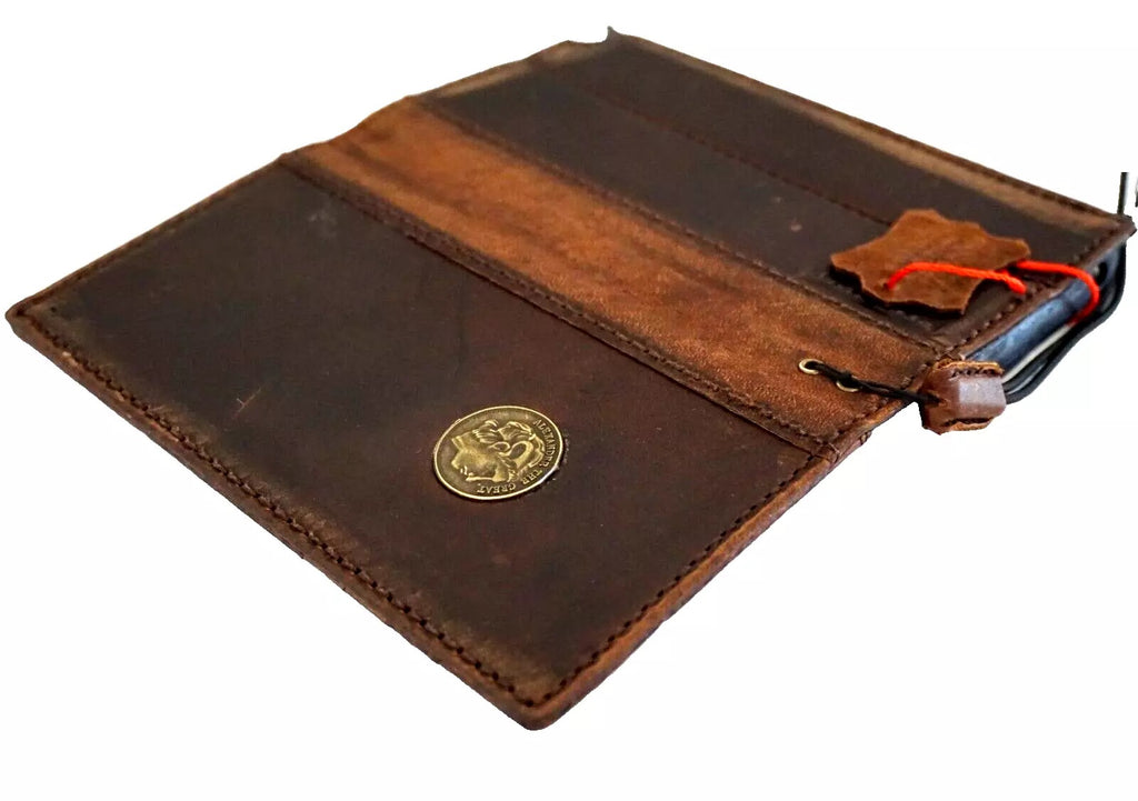 Handmade leather phone case for Samsung Galaxy S22, S21, S20, Z Fold 3, 4, 5, wallet book cover with mini coin pocket by DAVISCASE