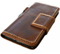 Handmade genuine leather phone case for Galaxy S24, S22, S21, S20, S23, S25 Ultra, and Note series with wallet and magnetic closure.