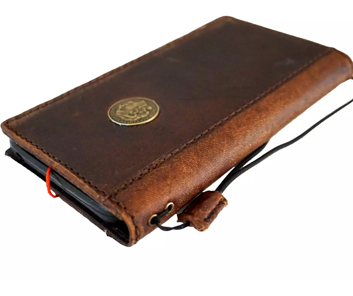 Handmade genuine leather phone case for Galaxy S22, S21, S20, Z Fold 3-6, and A series, with wallet and coin pocket, by DAVISCASE