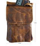 Genuine Leather Bag Cross Body Slim Vintage Style Brown Classic Soft for Mens & Womens