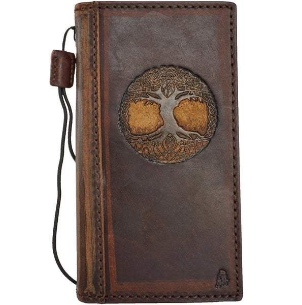 Echtlederhülle für Google Pixel 6 6a 7 7a 8 Pro Book Wallet Book Retro Stand Luxury Dark Davis 1948 5G Wireless Charging The Tree of Life ston