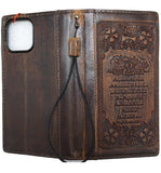 Genuine Leather Case for Google Pixel 10 9 8 7 Pro XL Biblical writing Book Wallet  10A Full Grain