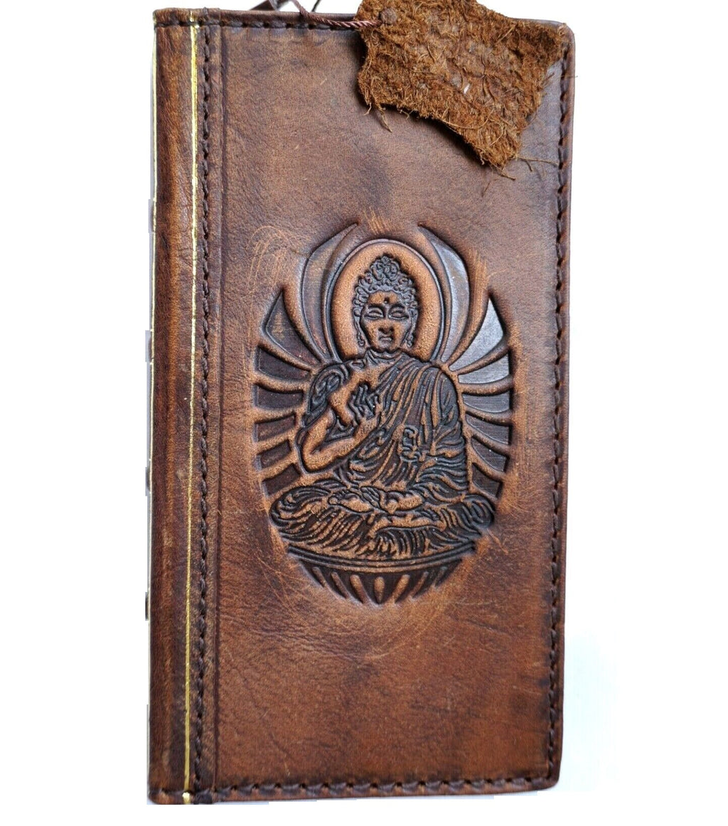 DavisCase genuine leather phone case for iPhone 11-16 Pro Max, handmade vintage style with credit card slots and full grain leather.