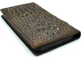 Genuine Leather For Galaxy s22 s21 s20 S23 Ultra s8 s9 Note 8 9 10 20 21 A71 A51 A12 A31 4G 5G Case plus Lile Wallet Book Vintage crocodile  Style Credit Cover Wireless Full Grain Davis luxury Diy Mini Polish