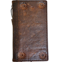 Handmade genuine leather phone case for iPhone models 11 to 18 Pro Max with vintage rustic style, credit card slots, and wireless compatibility.