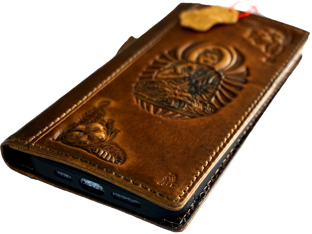 Genuine leather phone case for Samsung Galaxy S22, S21, S20, Note, A13, A71, A51, A12, A31, vintage style, wallet cover by DAVISCASE