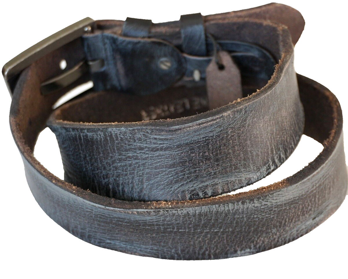 Genuine full leather handmade belt for men and women, vintage style with stone wash finish, available in multiple sizes.