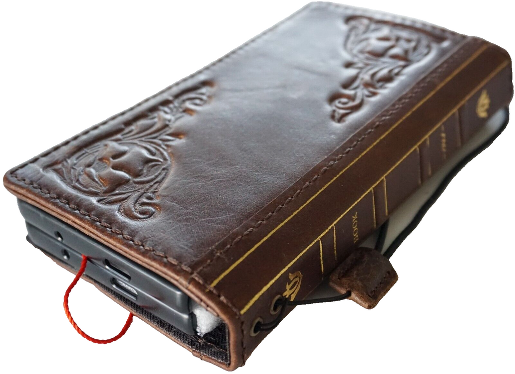 Handcrafted genuine leather open wallet phone case for OnePlus 15, 13, 12, vintage-style credit cover by DAVISCASE