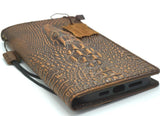 Genuine Leather For Galaxy s22 s21 s20 S23 S24 Ultra Note FE 9 10 20 21 A71 A51 A12 A31 4G 5G Case plus Lile Wallet Book Vintage Crocodile  Polish Style Credit Cover Wireless Full Grain Davis luxury  Diy  Mini