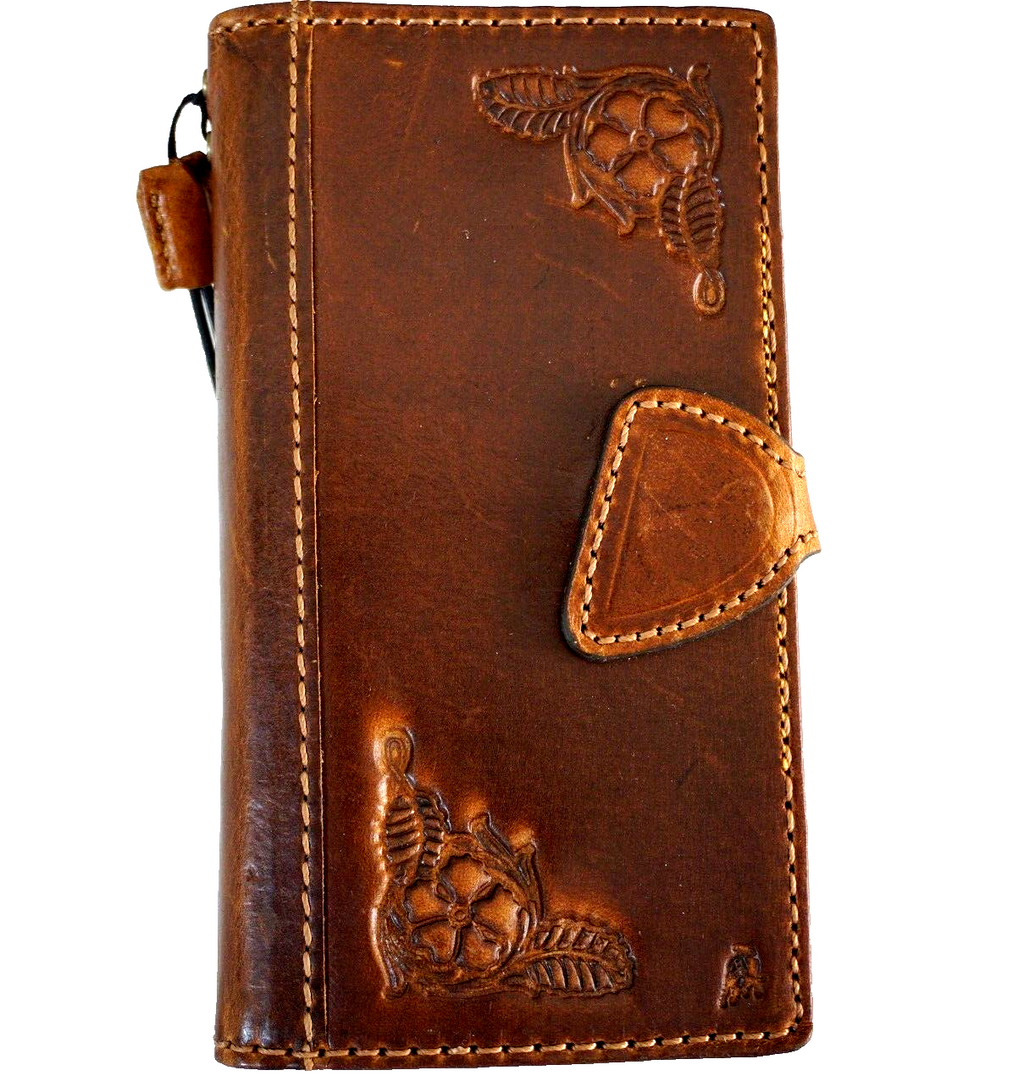 Genuine leather Google Pixel Fold case by DAVISCASE, tan book wallet with stand, wallet closure, compatible with Pixel 7A, 8A, 7, 8, 9 Pro XL.