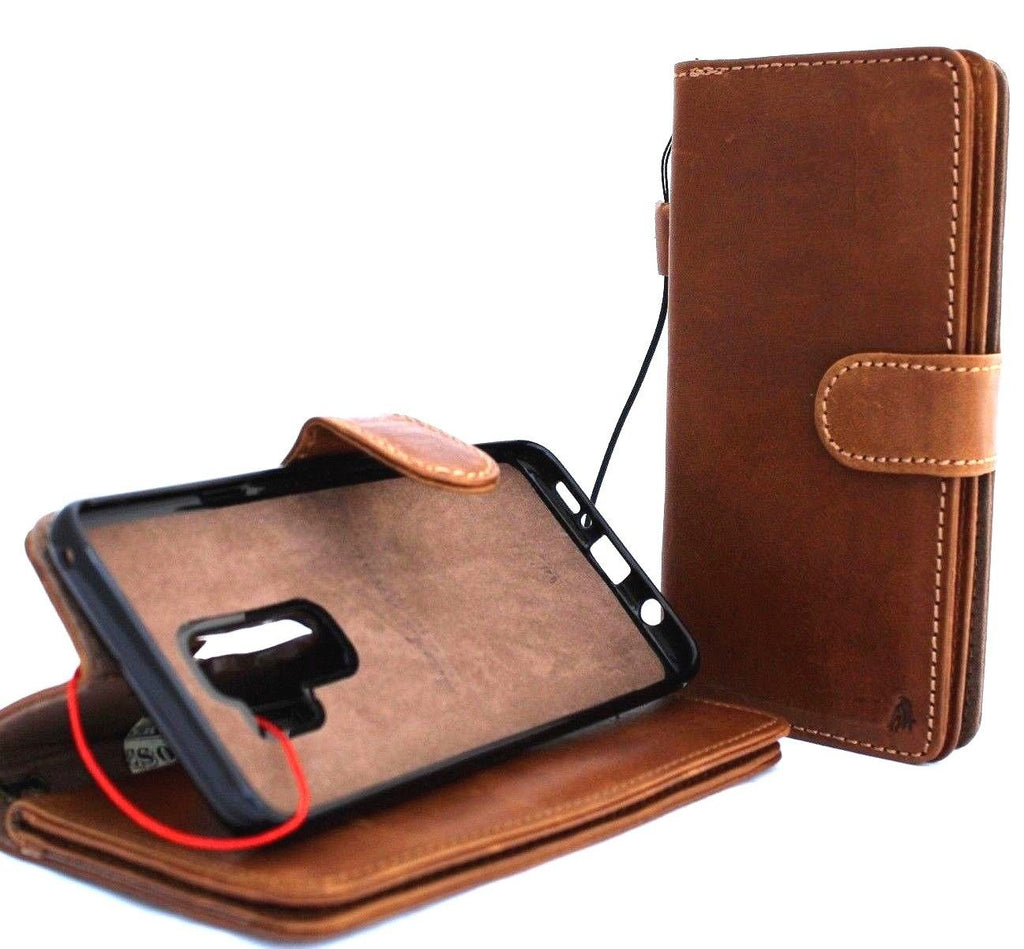Handmade genuine leather phone case for Samsung Galaxy S22, S21, S20, Z Fold 4, Note A71, A52, with luxury clasp by DAVISCASE