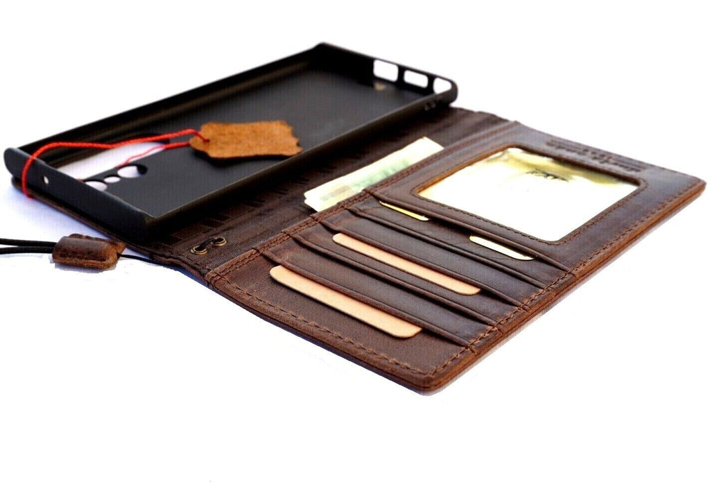 Genuine leather Galaxy S26 S23 S24 S25 Edge Ultra Note FE Z Fold 3 4 5 6 7 Art Wallet Book case in polished tan by DAVISCASE