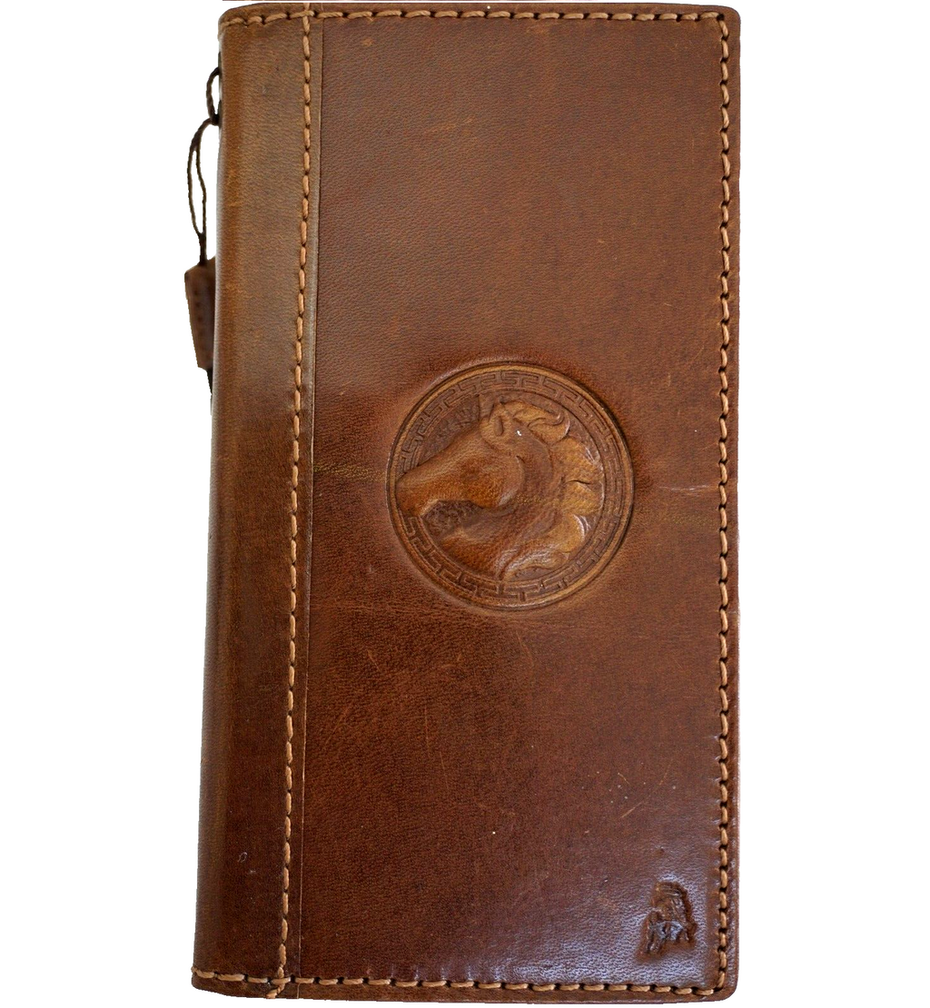 Genuine leather Google Pixel 7 Pro case by DAVISCASE with retro book wallet design in tan, featuring a stand and luxury finish
