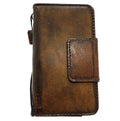 Handmade genuine leather phone case for Samsung Galaxy S series, with wallet and magnetic closure, in a sleek, polished finish.