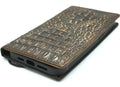 Handmade genuine leather phone case for iPhone 17, 16, 12, 13, 14, 15 Pro Max and Air 8 Plus with crocodile texture.