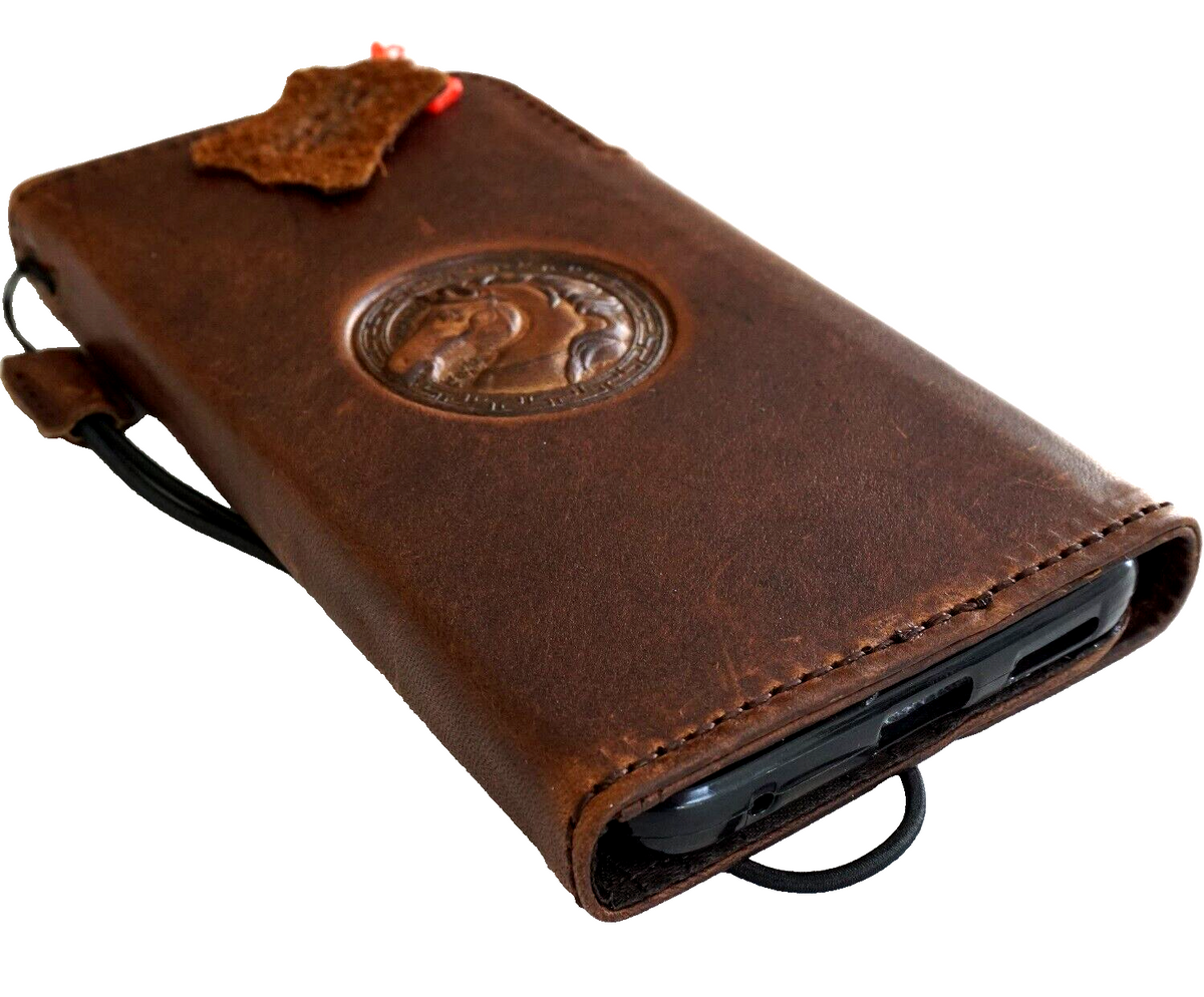 Genuine leather Google Pixel 7 Pro case with magnetic closure, book wallet style, retro stand, luxury horse design by DAVISCASE