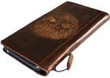 Genuine Leather For Galaxy Case Z Fold 3 4 5 6 7 Wallet Book Vintage Style Credit Card Slots Cover Art Diy The Tree Of Life